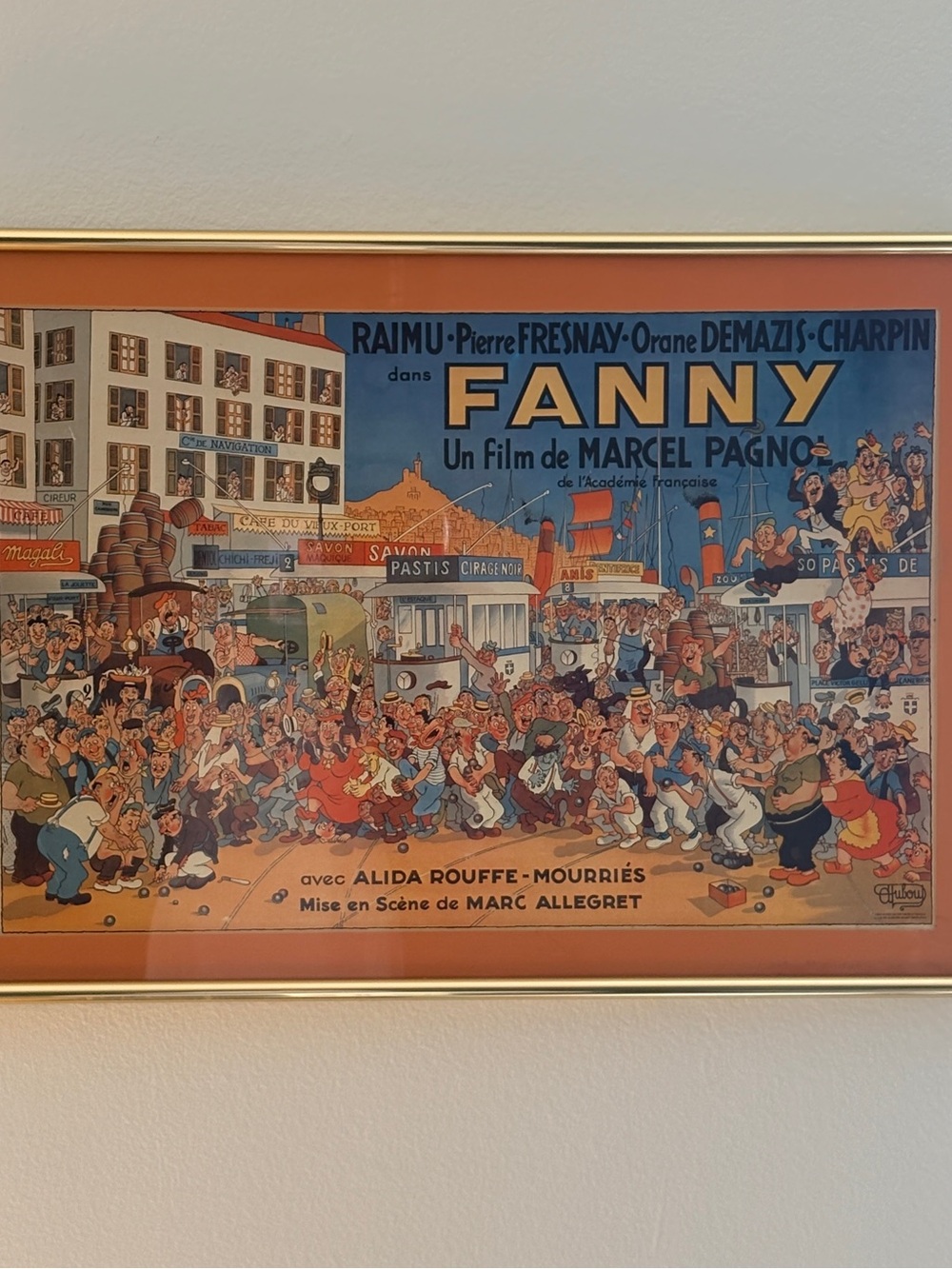 Vintage 1950 Albert Dubout Lithograph Print Marcel Pagnol Fanny
